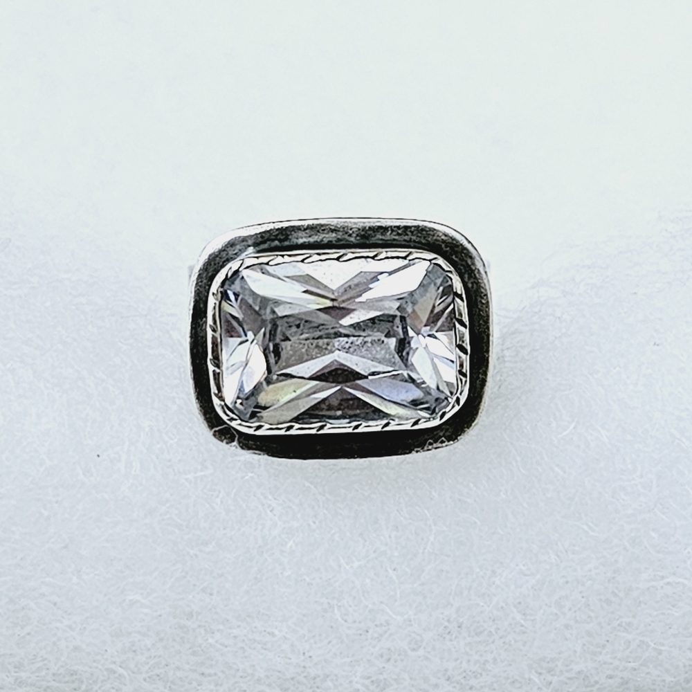 Silpada Sterling Silver Rectangular Cz Ring R1860… - image 7